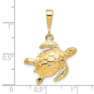 10k Yellow Gold Turtle Pendant 10C538