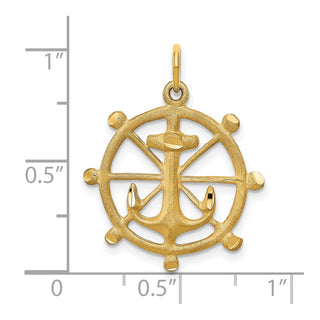 10k Yellow Gold Anchor In A Wheel Charm
