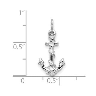 10k White Gold Anchor Pendant
