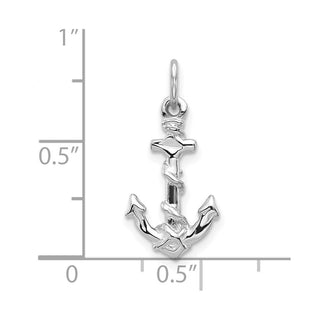 10k White Gold Anchor Pendant