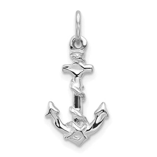 10k White Gold Anchor Pendant