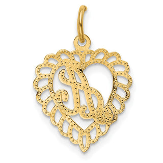 10K Yellow Gold Initial A Charm