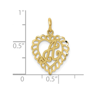 10K Yellow Gold Initial A Charm