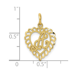 10K Yellow Gold Initial A Charm