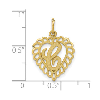 10K Yellow Gold Initial C Charm