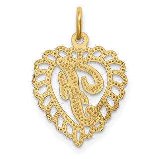 10K Yellow Gold Initial F Charm