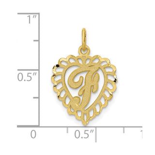 10K Yellow Gold Initial F Charm