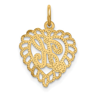 10K Yellow Gold Initial H Charm