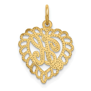 10K Yellow Gold Initial H Charm
