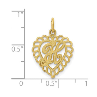 10K Yellow Gold Initial H Charm
