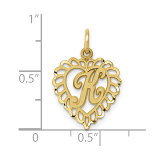 10K Yellow Gold Initial K Charm