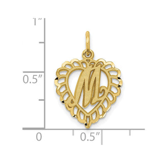 10K Yellow Gold Initial M Charm