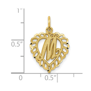10K Yellow Gold Initial M Charm