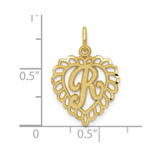 10K Yellow Gold Initial R Charm