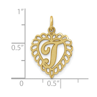 10K Yellow Gold Initial T Charm