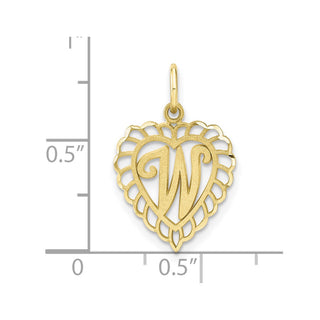 10K Yellow Gold Initial W Charm 10C568W