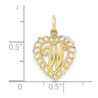 10K Yellow Gold Initial W Charm 10C568W