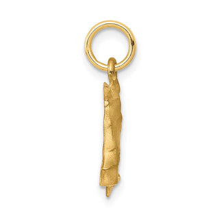 10k Yellow Gold Solid Satin Horsehead w/Reins Charm