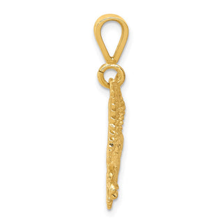 10k Yellow Gold Solid Polished Spread Eagle Pendant
