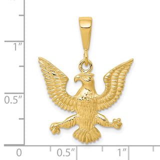 10k Yellow Gold Solid Polished Spread Eagle Pendant