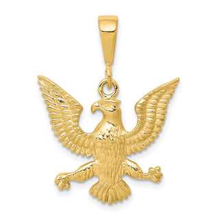 10k Yellow Gold Solid Polished Spread Eagle Pendant