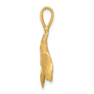 10k Yellow Gold Solid Diamond-cut Eagle Head Pendant 10C616