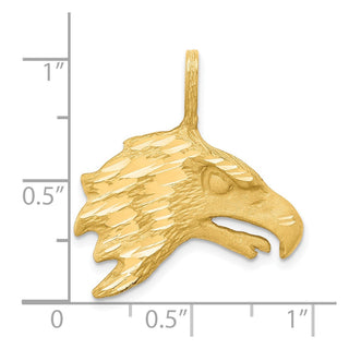 10k Yellow Gold Solid Diamond-cut Eagle Head Pendant 10C616