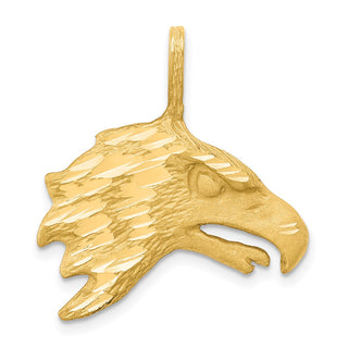 10k Yellow Gold Solid Diamond-cut Eagle Head Pendant 10C616