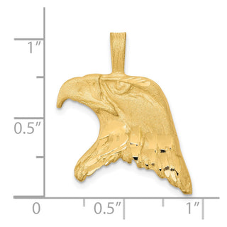 10k Yellow Gold Solid Diamond-cut Eagle Head Pendant 10C617