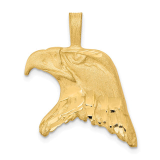 10k Yellow Gold Solid Diamond-cut Eagle Head Pendant 10C617