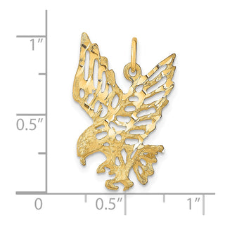 10k Yellow Gold Solid Diamond-cut Eagle Charm 10C622