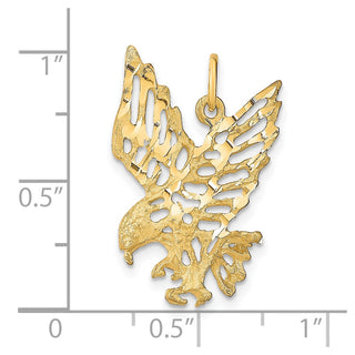 10k Yellow Gold Solid Diamond-cut Eagle Charm 10C622