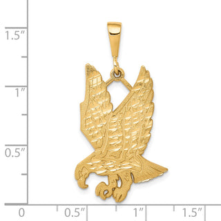 10k Yellow Gold Solid Diamond-cut Eagle Pendant