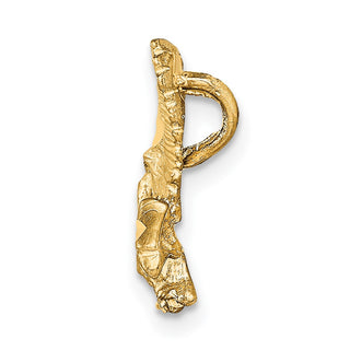 10k Yellow Gold Solid Diamond-cut Eagle Pendant 10C627