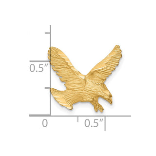 10k Yellow Gold Solid Diamond-cut Eagle Pendant 10C627