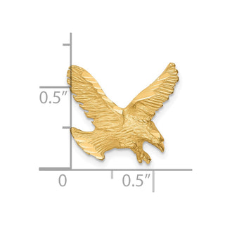 10k Yellow Gold Solid Diamond-cut Eagle Pendant 10C627