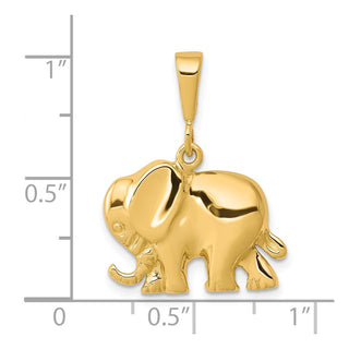 10k Yellow Gold Elephant Pendant