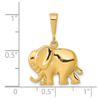10k Yellow Gold Elephant Pendant