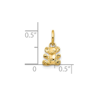 10k Yellow Gold 3D Teddy Bear Charm 10C658