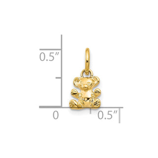 10k Yellow Gold 3D Teddy Bear Charm 10C658