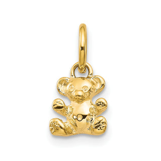 10k Yellow Gold 3D Teddy Bear Charm 10C658