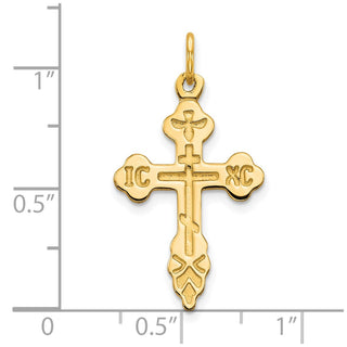 10k Yellow Gold Eastern Orthodox Cross Charm 10C66