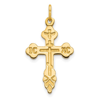 10k Yellow Gold Eastern Orthodox Cross Charm 10C66