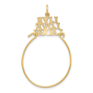 10K Yellow Gold LIVE LOVE LAUGH Charm Holder Pendant