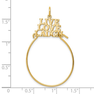 10K Yellow Gold LIVE LOVE LAUGH Charm Holder Pendant