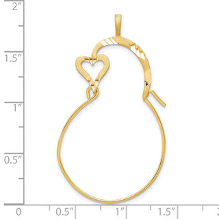 10K Yellow Gold Small Heart Charm Holder Pendant