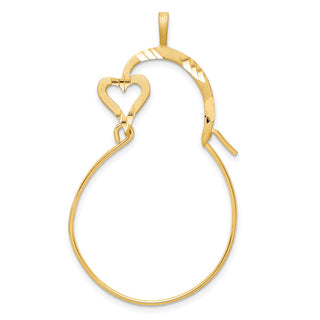 10K Yellow Gold Small Heart Charm Holder Pendant
