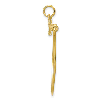 10K Yellow Gold Double Heart Charm Holder Pendant