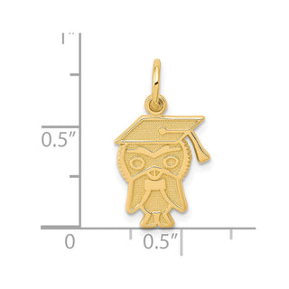 10k Yellow Gold Graduation Owl Charm
