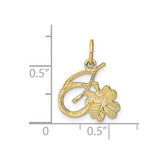 10k Yellow Gold Solid Horseshoe Wishbone and Shamrock Charm
